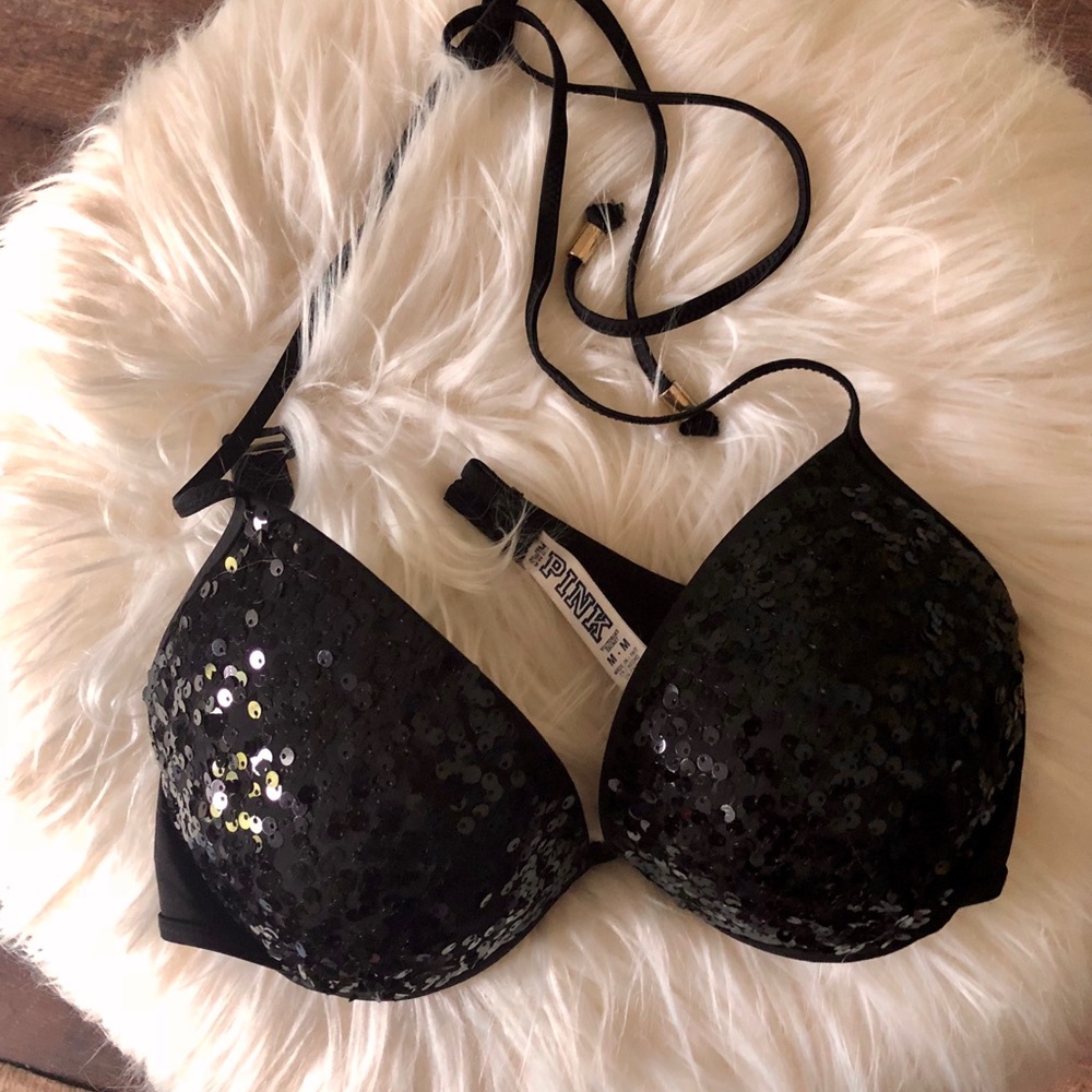 Victoria’s Secret (Pink) Sequenced Bikini Top